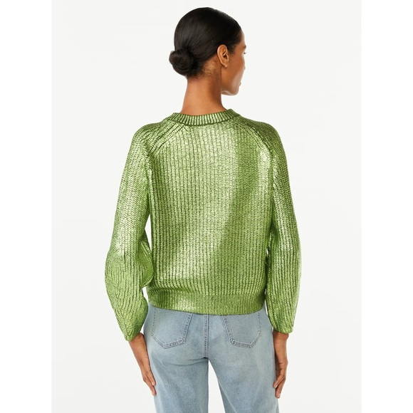 Scoop metalic green sweatwer, XXL - Picture 2 of 7